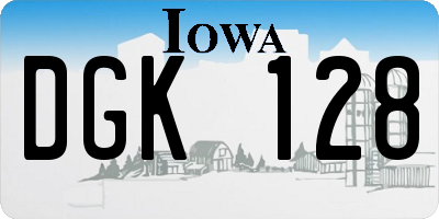 IA license plate DGK128