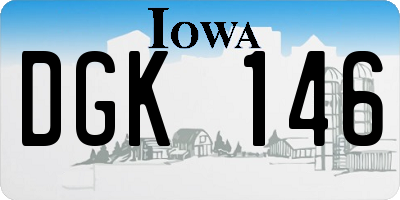 IA license plate DGK146