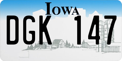IA license plate DGK147