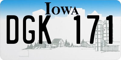 IA license plate DGK171