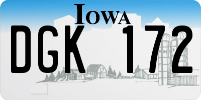 IA license plate DGK172