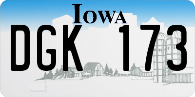 IA license plate DGK173