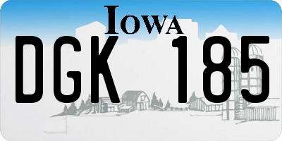 IA license plate DGK185