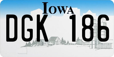 IA license plate DGK186