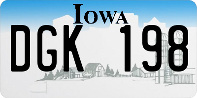 IA license plate DGK198