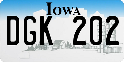 IA license plate DGK202