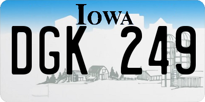 IA license plate DGK249