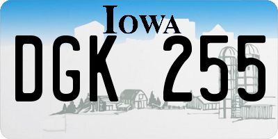IA license plate DGK255
