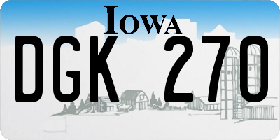 IA license plate DGK270