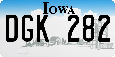 IA license plate DGK282