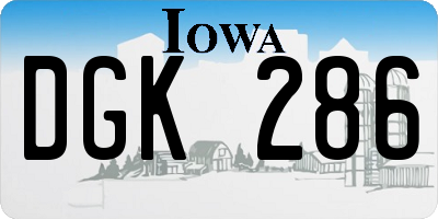 IA license plate DGK286