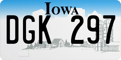 IA license plate DGK297