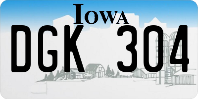 IA license plate DGK304