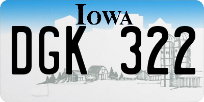 IA license plate DGK322