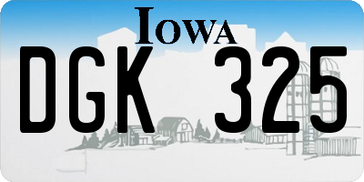 IA license plate DGK325