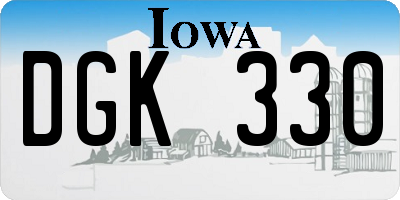 IA license plate DGK330