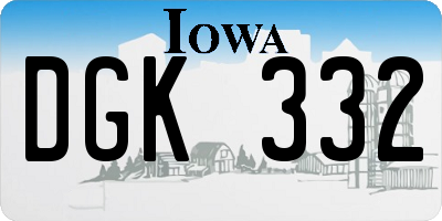 IA license plate DGK332