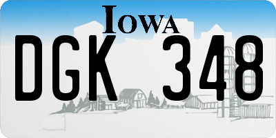 IA license plate DGK348