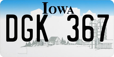 IA license plate DGK367