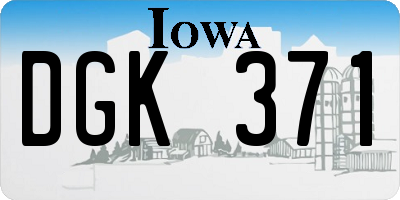 IA license plate DGK371