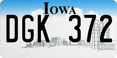 IA license plate DGK372