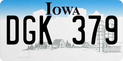 IA license plate DGK379