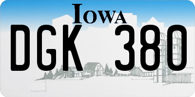 IA license plate DGK380