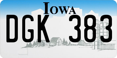 IA license plate DGK383