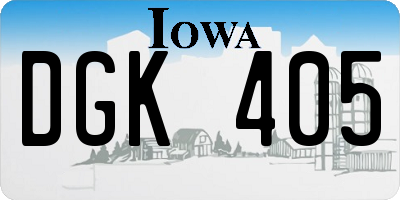 IA license plate DGK405