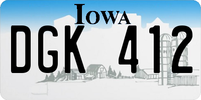 IA license plate DGK412