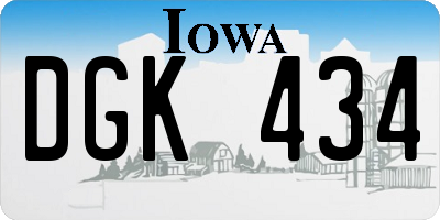 IA license plate DGK434