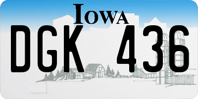 IA license plate DGK436