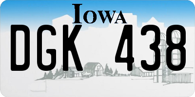IA license plate DGK438