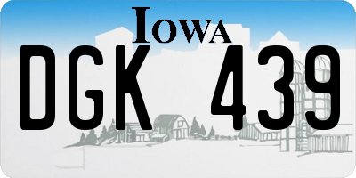 IA license plate DGK439