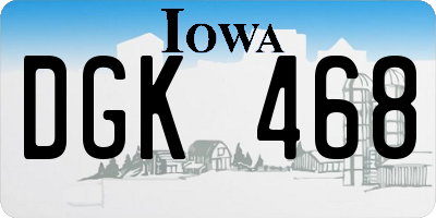 IA license plate DGK468