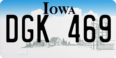 IA license plate DGK469