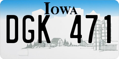IA license plate DGK471