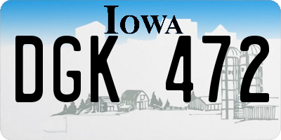 IA license plate DGK472