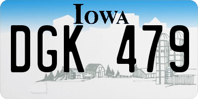 IA license plate DGK479