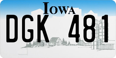 IA license plate DGK481