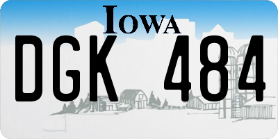 IA license plate DGK484