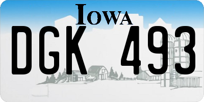 IA license plate DGK493