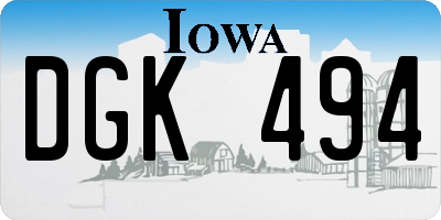 IA license plate DGK494