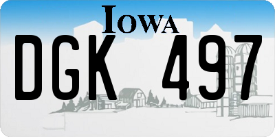 IA license plate DGK497