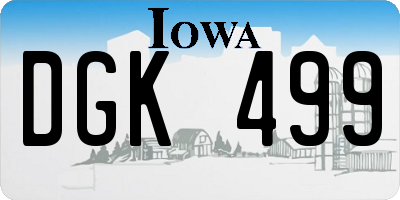 IA license plate DGK499