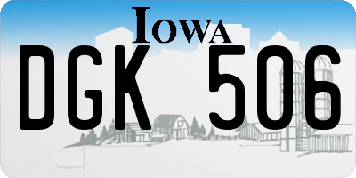 IA license plate DGK506
