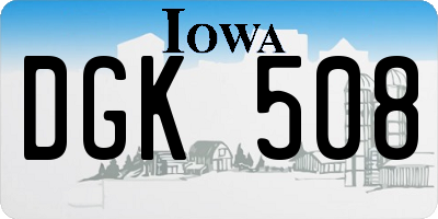 IA license plate DGK508