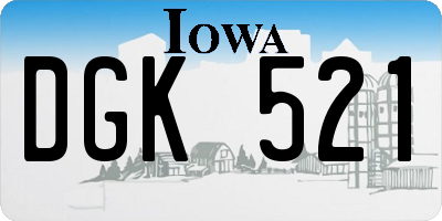 IA license plate DGK521