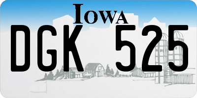 IA license plate DGK525