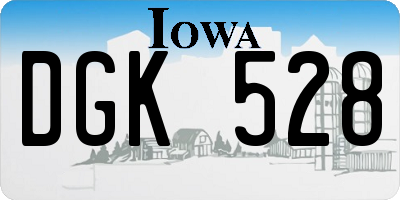 IA license plate DGK528